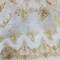 1 Yard Gold Beaded Corded Bridal Lace Fabric Embroidered on Polyester Net Mesh 56 inch Width